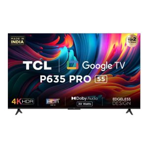 TCL 55 Inch 4K UHD Bezel-less Android Smart Television - 55P635