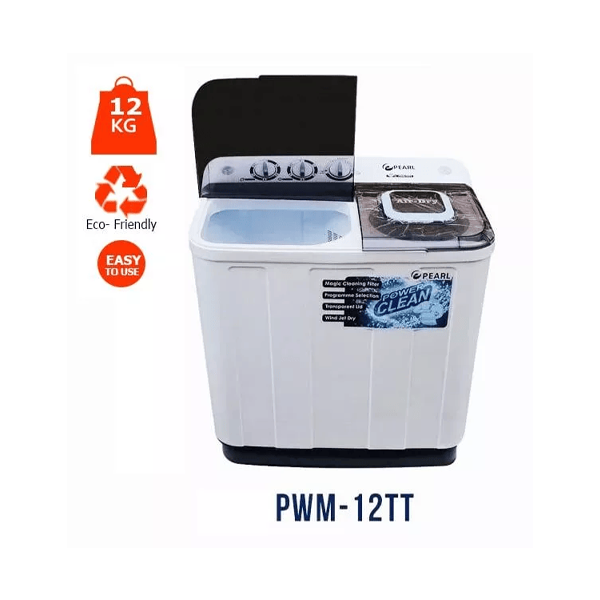 Pearl 12kg Semi Automatic Twin Tub Washing Machine - PWM-12TT