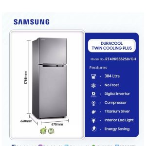 SAMSUNG 384L 2 DOOR REFRIGERATOR (RT49K5552S8/GH)