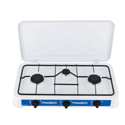 NASCO 3 BURNER GAS STOVE BLACK CAP (NASGS-K3BW)