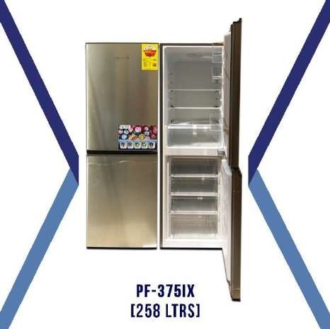 Pearl 258 Litres Double Door Bottom Freezer Fridge (PF-375IX)
